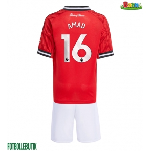 Manchester United Amad Diallo #16 Hemmaställ Barn 2025-26 Kortärmad (+ Korta byxor)